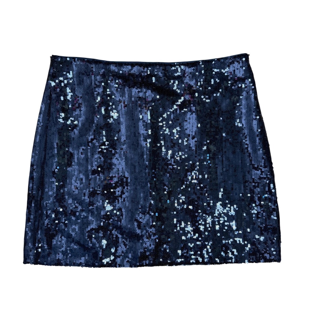 J.Crew Black Sequin Mini Skirt Size 2 Holiday Party Night Out Goth Glam